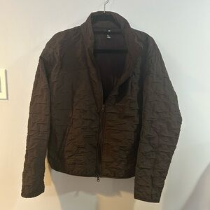 GAP Fit woman’s Brown Lightweight Jacket size medium double zipper with pockets